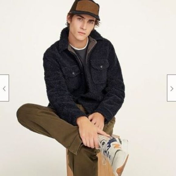 NWT - J.Crew Nordic sherpa-fleece shirt-jacket - Small - darkest indigo blue - Picture 4 of 11